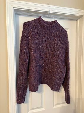 A New Day Mockneck Knit Cozycore Feminine Purple Sweater Women’s Medium Teacher